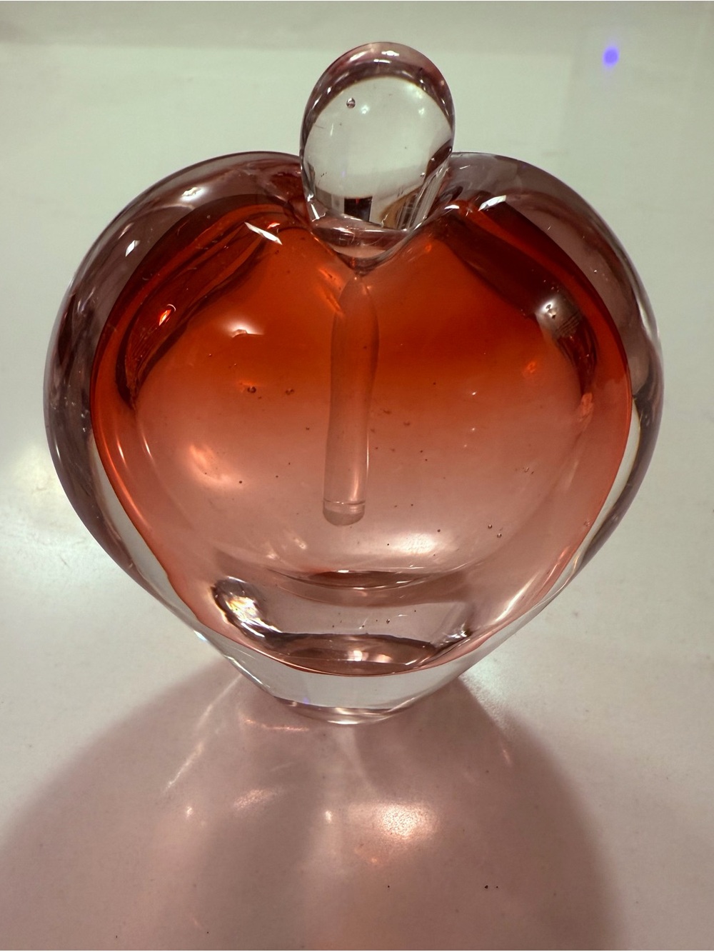 Heart Red Pink Glass Murano Perfume Bottle Vintage Made in Italy